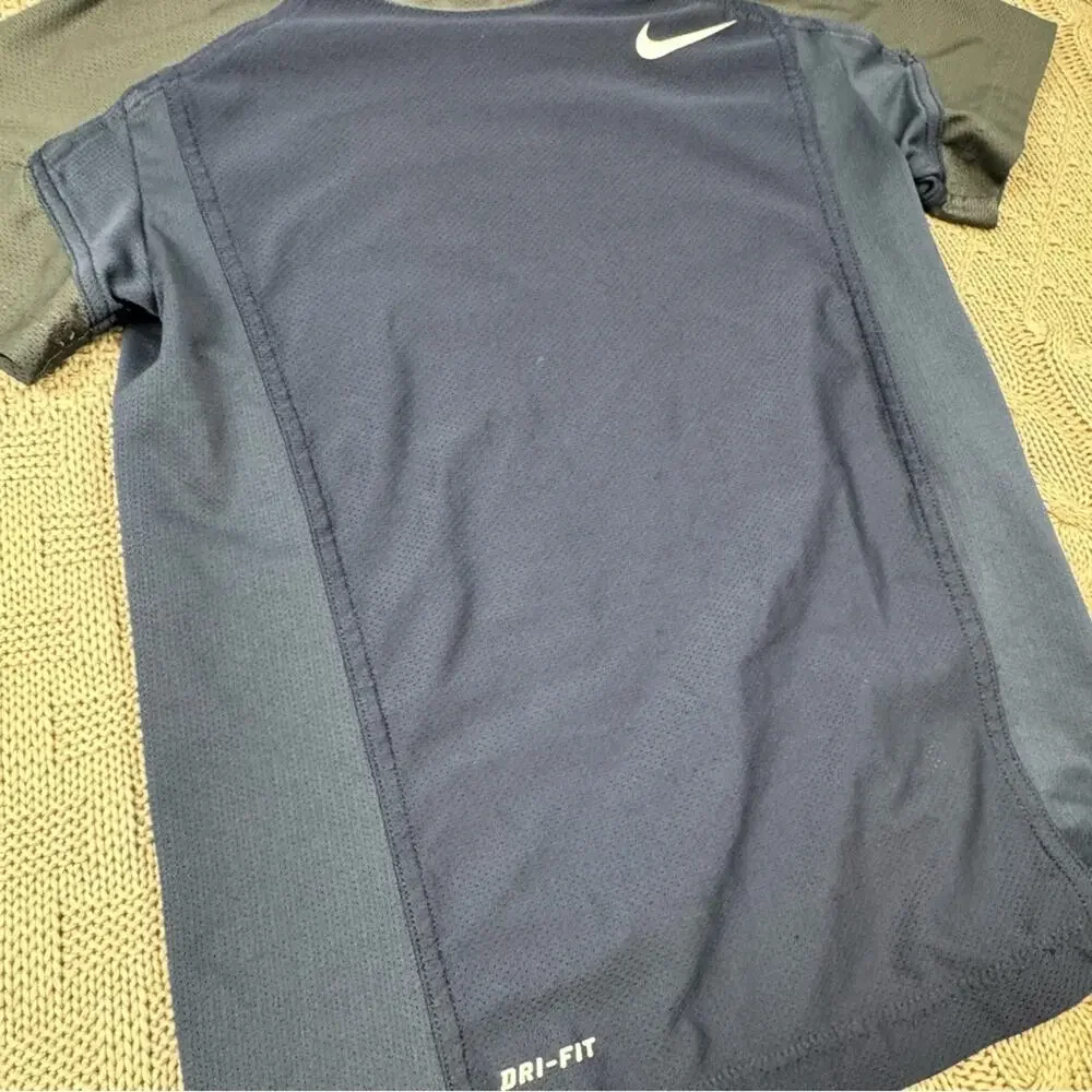 Nike Boys Youth Navy and Charcoal Dri-FIT Tee Small